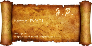 Hertz Pál névjegykártya